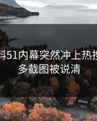 吃瓜爆料51内幕突然冲上热搜后，更多截图被说清