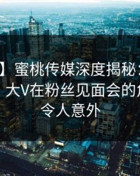 【独家】蜜桃传媒深度揭秘：花絮风波背后，大V在粉丝见面会的角色极其令人意外