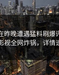 神秘人在昨晚遭遇猛料刷爆评论，香蕉影视全网炸锅，详情速看