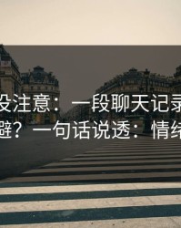 你可能没注意：一段聊天记录的暗坑怎么避？一句话说透：情绪管理