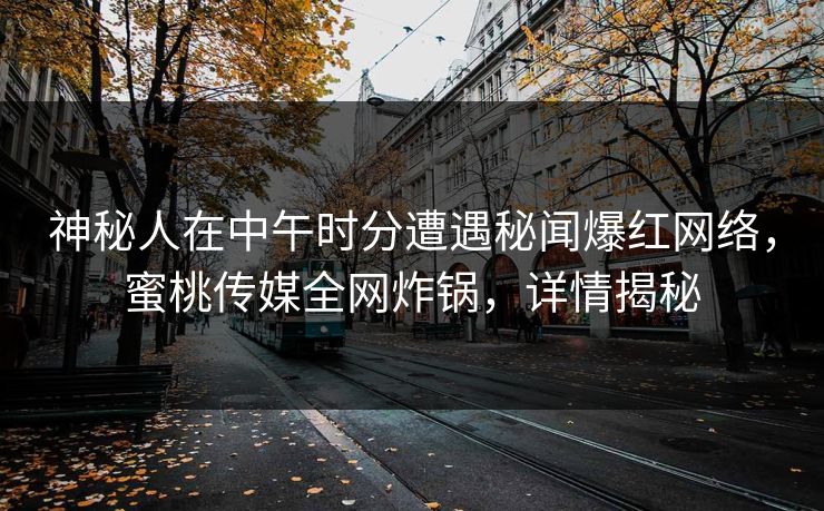 神秘人在中午时分遭遇秘闻爆红网络，蜜桃传媒全网炸锅，详情揭秘