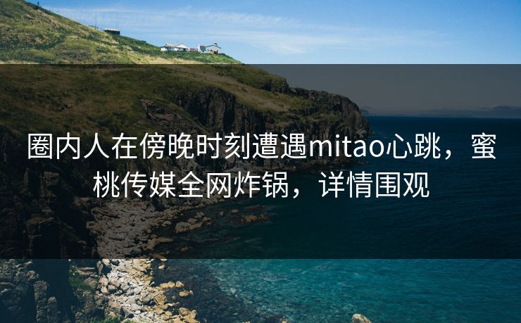 圈内人在傍晚时刻遭遇mitao心跳，蜜桃传媒全网炸锅，详情围观